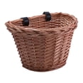thumbnail image 3 of Bike Wicker Basket Front Cargo Pets Carrier with Adjustable Straps Bike Pannier 30cmx23cmx22cm, 3 of 9