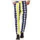 thumbnail image 1 of Pantalones de vestir ajustados con frente plano y bloque de color con estampado geométrico informal para hombre S Amarillo Negro, 1 of 6