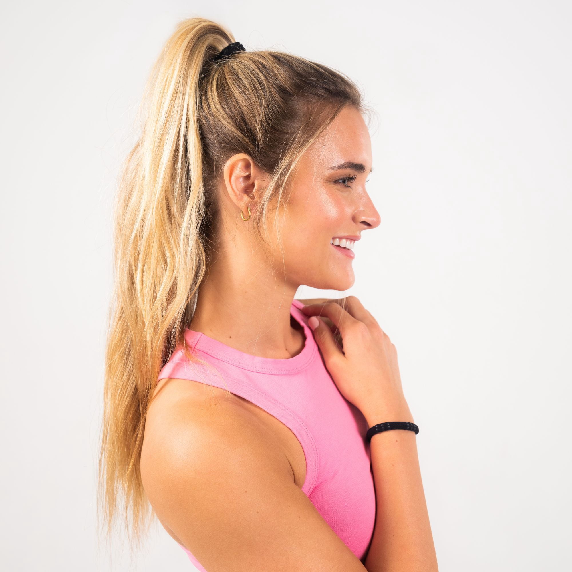 Gimme Xgrip Hair Bands, Ponytail Holder Hair Tie for Medium Hair, Black, 8 Ct