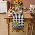 thumbnail image 2 of Sunflowers Truck Table Runner 70 Inches, Botanical Budding Floral Butterfly Plaid Bed Runner Dresser Scarves Tabletop for Indoor Outdoor Parties/Ceremony/Banquet, 13" x 70", 2 of 9