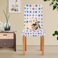 thumbnail image 4 of Yayeee 2 Pack Dining Chair Covers Stretch Parson Chairs Slipcovers Seat Protector, Purple Retro Shapes, 4 of 6