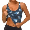 thumbnail image 3 of Balery Funny Sharks Sujetadores deportivos con espalda cruzada para mujer, acolchados, sin costuras, de alto impacto, ideales para yoga, gimnasio, entrenamiento y fitness.-X-Large, 3 of 8