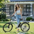 thumbnail image 5 of AIRWEST 26" Electric Bike for Adults - 500W Motor, 40-Mile Range, 20MPH Commuter E-Bike with 48V 7.8Ah Battery, 7-Speed Gears, Disc Brake & Front Suspension, Step-Thru Frame Urban Electric Bicycle, 5 of 7