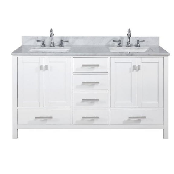 Maklaine 60" Double Vanity in White