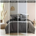 thumbnail image 4 of 7 Piece Micro Corduroy Comforter Set Grey Cal King, 4 of 10
