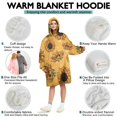 thumbnail image 5 of Yellow Black Polka Dot Sunflower Pattern Wearable Oversized Blanket,Wearable Blanket Hoodie for Adults,Cozy Hooded Blankets with Super Pockets,Super Warm Fuzzy Pullover for Women & Men, 5 of 6
