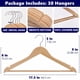 thumbnail image 2 of Paquete de 30 perchas de madera maciza, acabado blanco liso con barra de pantalón antideslizante, perchas de ropa con gancho dorado y muescas para chamarra, pantalón, camisa, 2 of 7