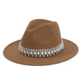 thumbnail image 1 of GPOECD Stylish Western Cowboy Hat with Rhinestone Embellishments for Country Dance Parties and Events Brown,One Size, 1 of 3