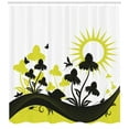 thumbnail image 3 of Ambesonne Coneflower Shower Curtain, Blossoms and Insects, 69"Wx70"L, Dark Grey and Yellow Green, 3 of 3