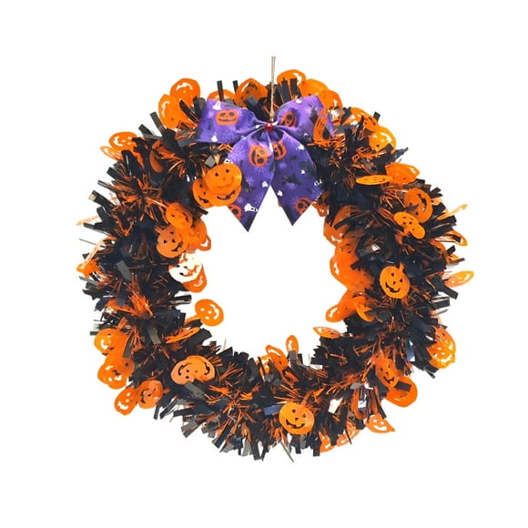 JWshufel Couronne d'Halloween Anneau de Simulation Accessoire Décoratif pour Porte Suspendue Arrangement Festif Il Pêchant Fantôme Scène de Festival Décoration Multifonctionnelle 140