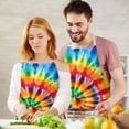 thumbnail image 3 of Colorful Tie Dye Rainbow Pattern Apron-Garden Aprons for Women with Pockets-Cotton Linen Waterproof Kitchen Cooking Gardening Aprons Adjustable for Kitchen,Cooking,BBQ and Salon 33x27 Inch, 3 of 7