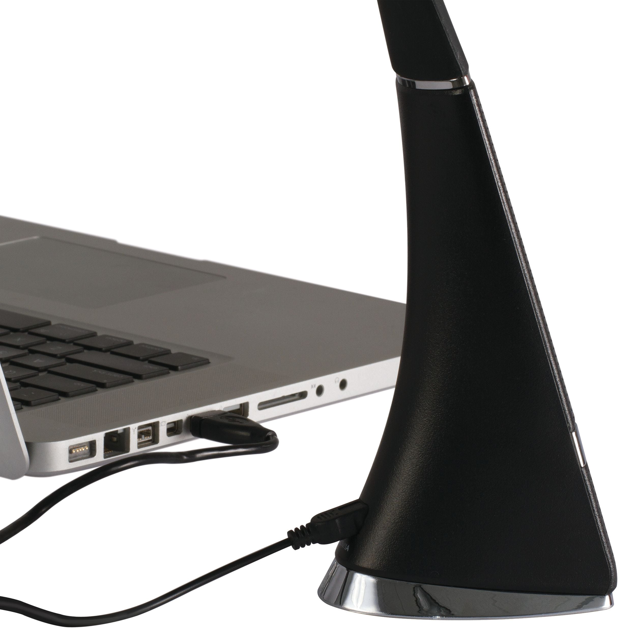 OttLite Wellness Series® Recharge LED Desk Lamp, Black, Leather Look