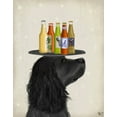 thumbnail image 2 of Fab Funky 20x24 Gold Ornate Wood Framed with Double Matting Museum Art Print Titled - Cocker Spaniel Black Beer Lover, 2 of 4