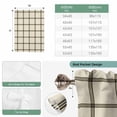 thumbnail image 6 of Linen Buffalo Check Tie Up Curtains for Windows, Adjustable Balloon Window Shades, Retro Black Lines Grid Pattern Kitchen Window Treatments Farmhouse Short Curtains with Rod Pocket 42"x45", 6 of 8