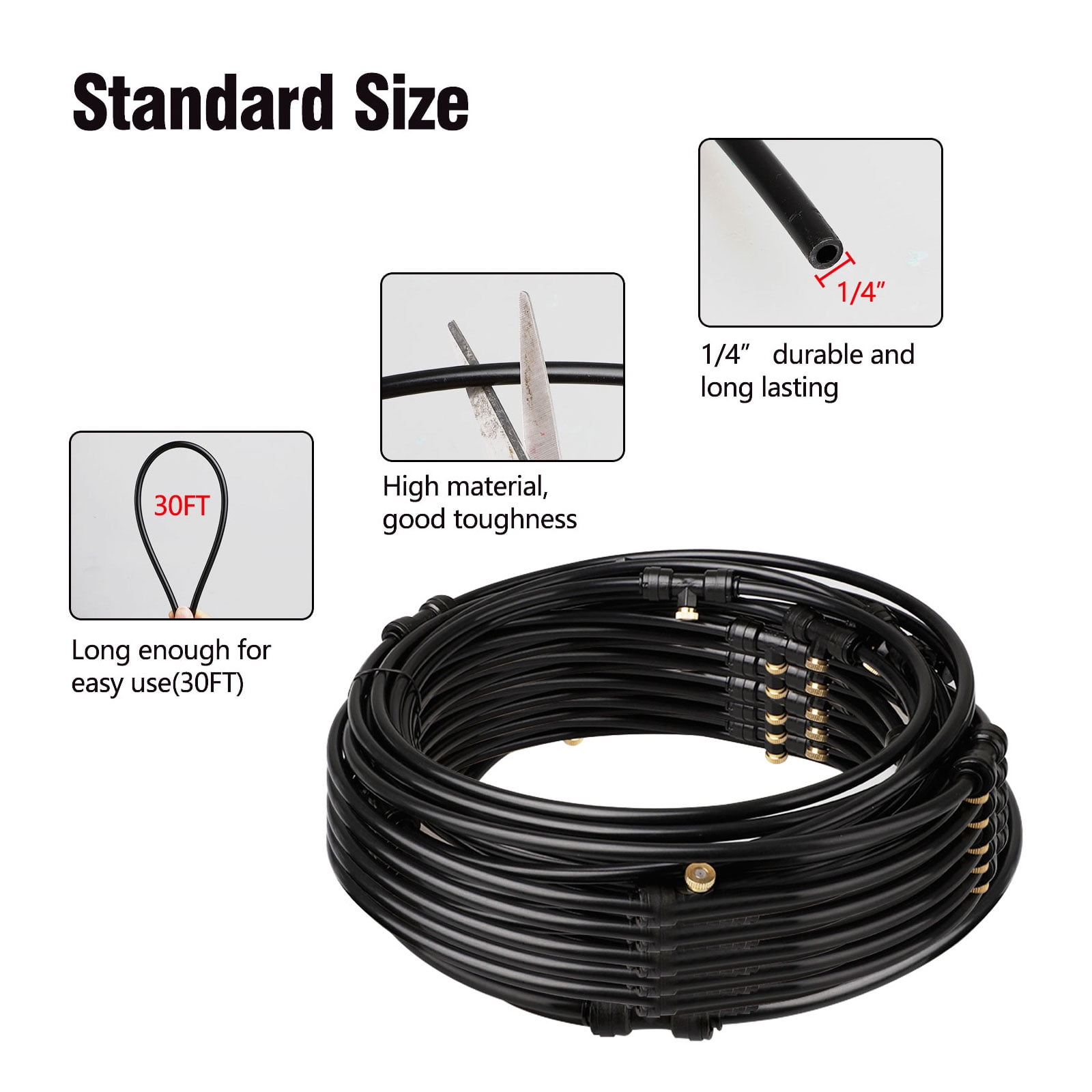 30FT Outdoor Patio Water Mister Mist Nozzles Misting Cooling System Fan Cooler