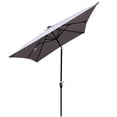 thumbnail image 3 of 10 x 6.5Ft Rectangular Patio Umbrella with Solar LED Lighted,Sunshade with Crank and Push Button Tilt,Outdoor Market Table Umbrellas for Garden Deck Backyard Pool Shade Outside Deck,Light Grey, 3 of 7