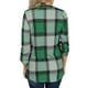 thumbnail image 4 of Pntutb moda mujer estampado a cuadros manga larga transpirable cuello en V camisa blusa tops Pntutb Pntutb-1425, 4 of 6