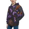 Zufioo Ornate Purple Floral Vase Design Hoodies For Boys and Girls