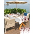 thumbnail image 5 of Outdoor Tablecloth with Umbrella Hole for Patio/Picnic/Party/Camping, Red Flowers Waterproof Table Cloth Rectangle Table Cover Washable, Spring Floral Elegant Pastoral Watercolor (52"x 70"), 5 of 8