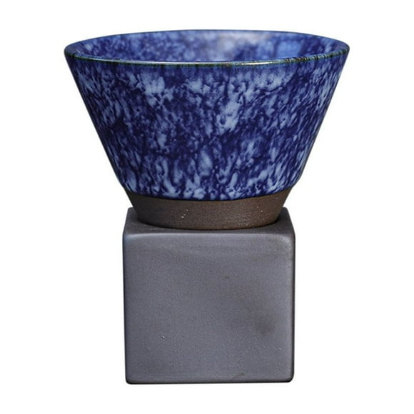 Coarse Pottery Coffee Mug With Base Ceramic Tea Cup Creative Triangular Cone Shape Porcelain Mug For Home Office Gift