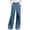 Blue, variant on Women's Elegant Wide Leg Jeans Casual High Waisted Button Wrap Denim Pants Baggy Business Work Trousers with Pockets Blue 2XL