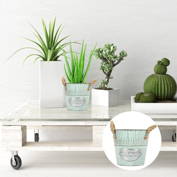 Greenadscape Maceta Vintage De Hierro Con Asa De Para Arreglo Floral Y