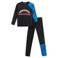 thumbnail image 3 of YIZYIF Unisex Boys Girls Swimsuit Rainbow Fish Scales Printed Rash Shirt with Pants Rashguard Swimwear Set Blue 9-11, 3 of 7