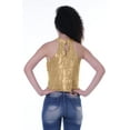 thumbnail image 3 of Moomaya Women Turtleneck Sequin Metallic Top Cocktail Party Halter Tank Top, 3 of 8