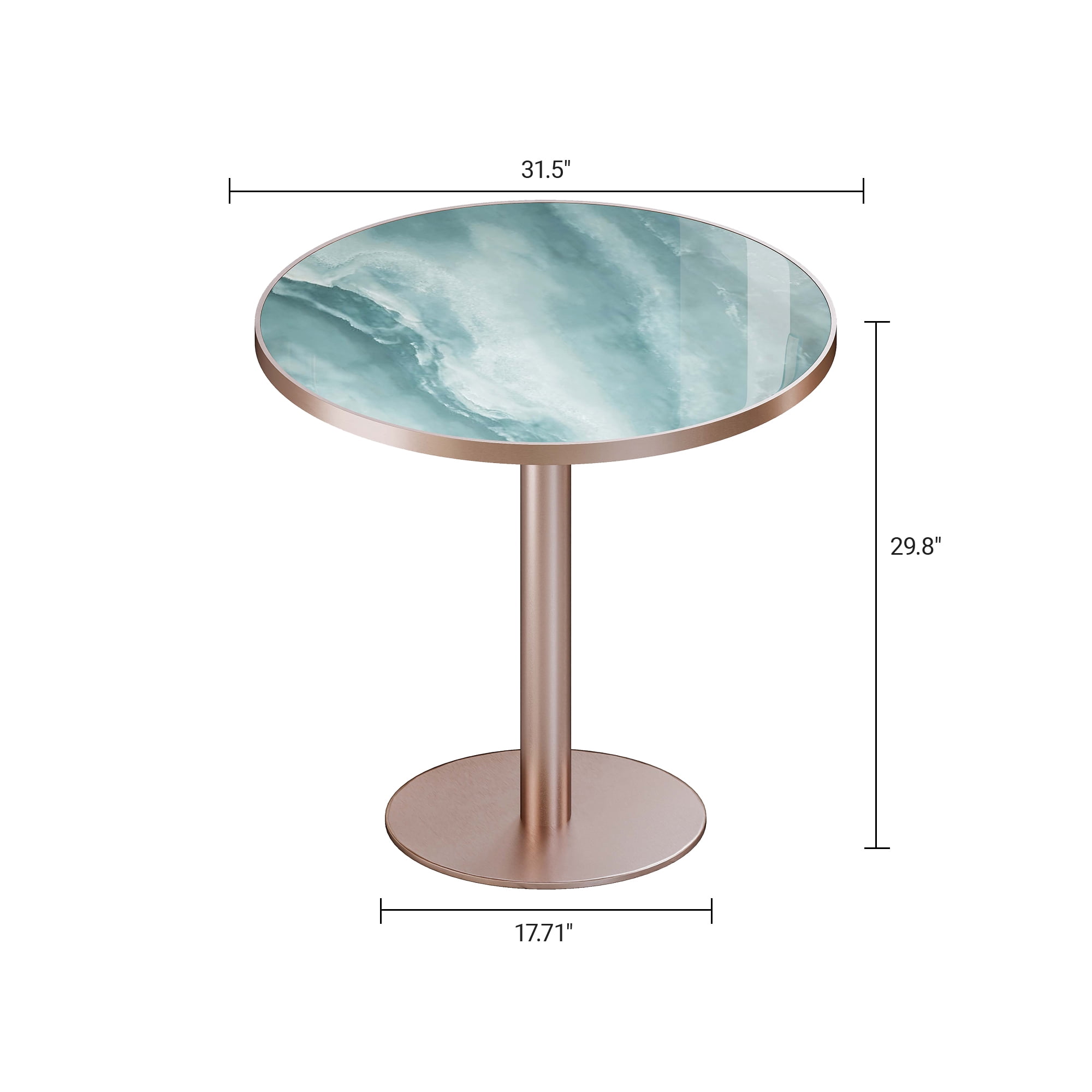 Round Modern Dining Table 31.5" Bistro Tulip Table with Faux Marble Top, White