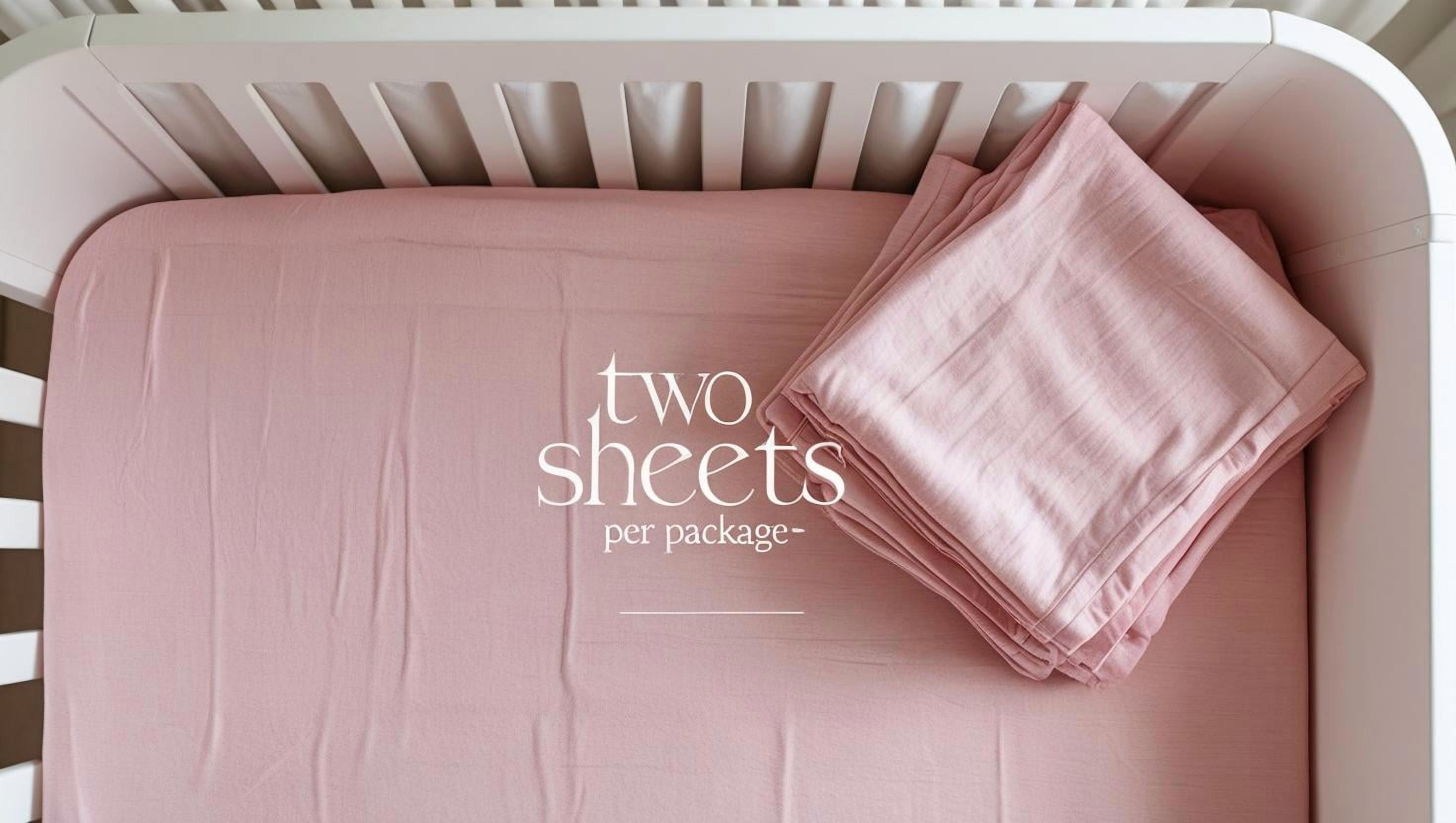 My Bed Linens’ Silky Smooth, Hypoallergenic TENCEL™ 300 TC Baby Crib Sheets, Pink, 2 Sheets Per Pack