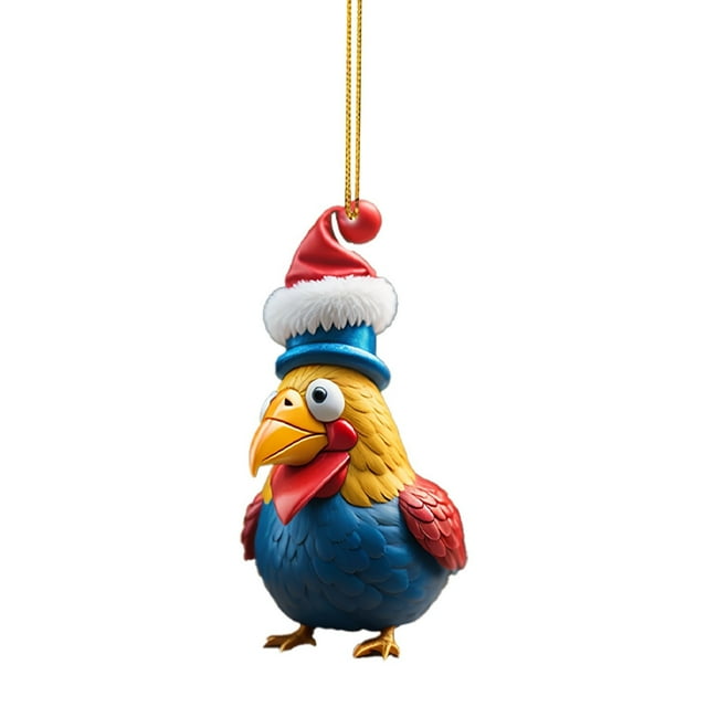 Matoen12 Cute Rooster Car Pendant Home Tree Decoration Christmas Tree Ornament Home Decor