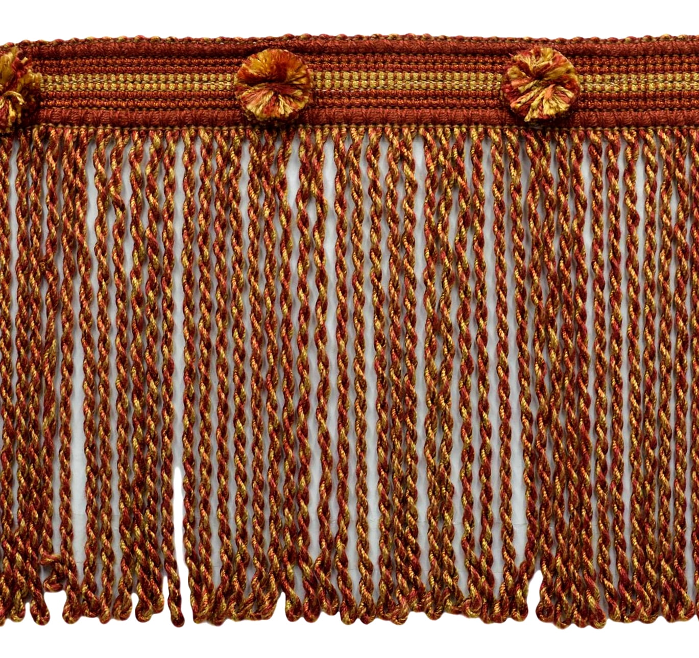 DÉCOPRO 6 Inch Long/Auburn Wine Beachwood Camel Gold Bullion Fringe Trim/Style# BFMLT6 (27837) / Color