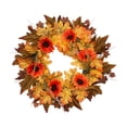 thumbnail image 2 of Fall Wreath for Front Door, Artificial Maple Leaf Wreath, Fall Decorations for Holiday Harvest Thanksgiving Fall Decor, 2 of 6