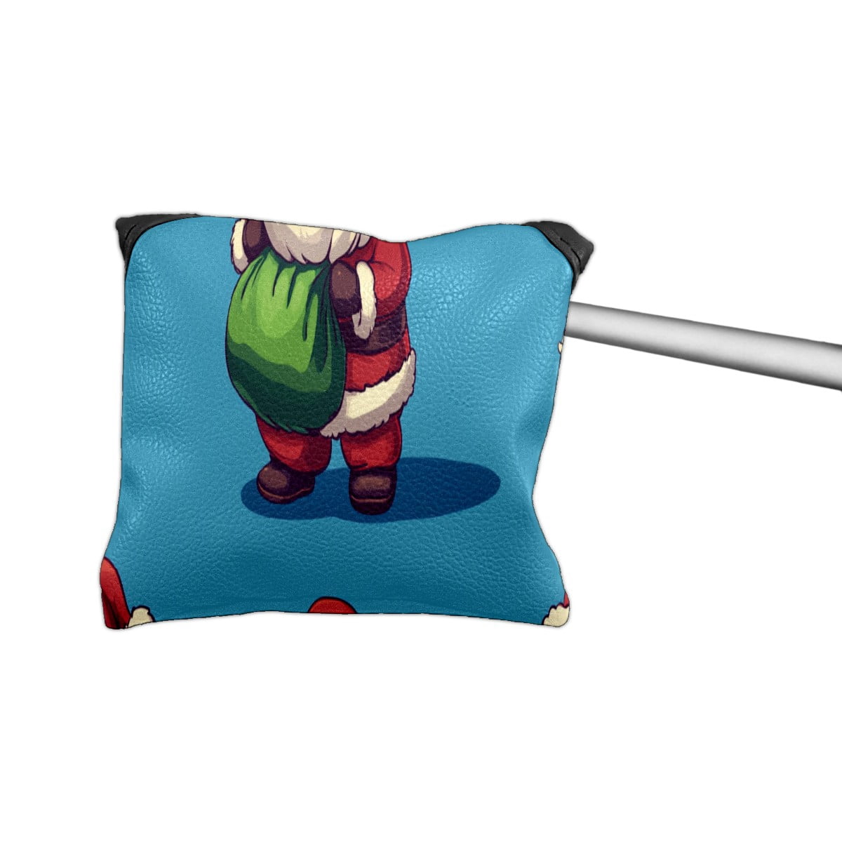 Golf Mallet Putter Cover Premium Leather Waterproof Golf Putter Head Cover with Magnetic Closure Santa Claus