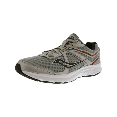 Saucony Men's Grid Cohesion 11 Silver / Orange Ankle-High Mesh Running Shoe - (Best Running Shoes For Weak Ankles 2019)
