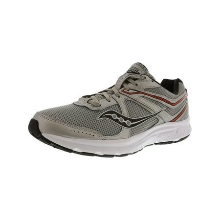 Saucony Men's Grid Cohesion 11 Silver / Orange Ankle-High Mesh Running Shoe - (Best Running Shoes For High School Cross Country)