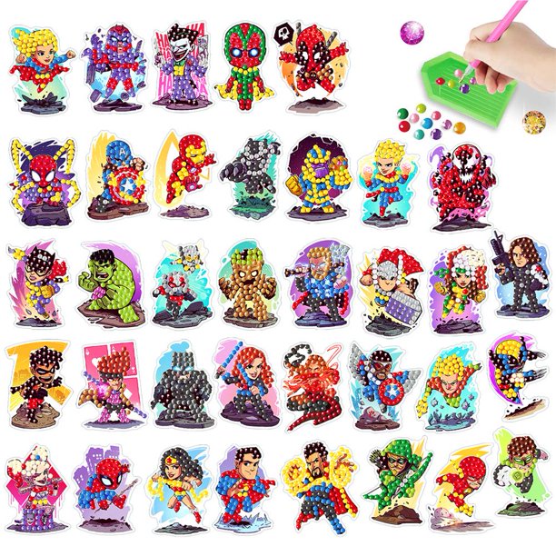 Cuadros Decorativos DIY pegatina diamante para niño pegatinas juguete arte creativo mosaico dibujos animados regalo niños DQrwqpou embutido en tela