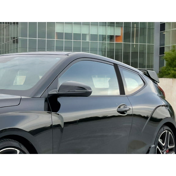 Rvinyl Pillar Post Window Trim Compatible with Hyundai Veloster 2019-2022 - Matte (Black)