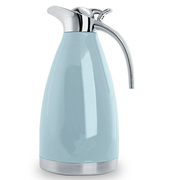 2L Stainless Steel Coffee Thermal Carafe/Double Walled Vacuum Insulated/24 Hour Heat Retention(Blue)