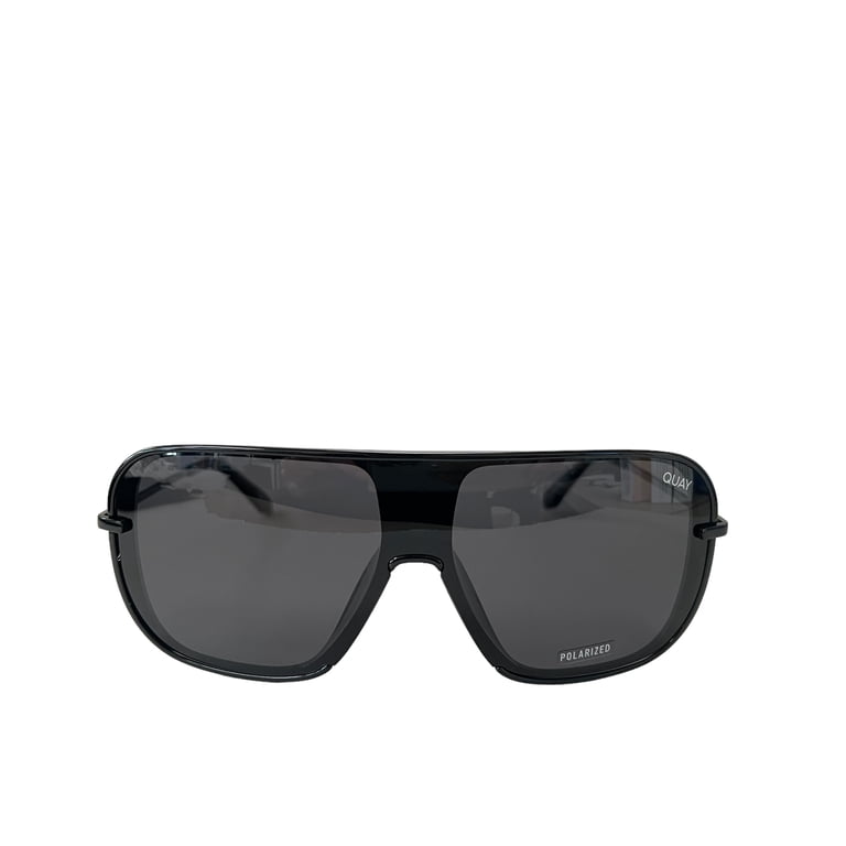 Quay Take A Number Shield Sunglasses, Black Smoke Polarized  display picture 2