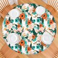 thumbnail image 2 of Pioneer Flower Floral Print Pattern Round Fitted Tablecloth with Elastic Edge,Dining Table Cover Waterproof,Outdoor Round Tablecloth for Camping,Dining,Indoor and Outdoor, 2 of 7