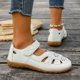 thumbnail image 4 of Sandalias de las Mujeres Cómodas Cerradas Dedo Hueco Fuera Pisos, Zapatos Casuales de las Mujeres Más Tamaño Correa Ajustable Primavera Verano, 4 of 9