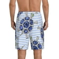 thumbnail image 3 of Bixox Men's Turtle with Blue Stones printed lightweight casual shorts, soft sleep shorts with pockets., 3 of 7