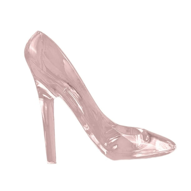 Zapatos de acrílico transparente, decoración, figurita, zapatillas de princesa, decoración del hogar Rosado