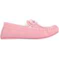 thumbnail image 4 of Snugrugs Womens Dark Brown Wool Lined Moccasin Slippers with Rubber Sole. (US 10, Pink), 4 of 7