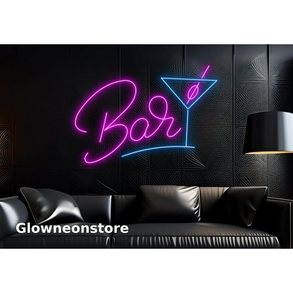 Glowneon Bar Neon Sign, Cocktail Bar Led Neon Sign, Bar Led Light, Bar Decor Open