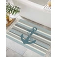 thumbnail image 3 of Area Rug with Tassels 2' x 3', Haze Blue Ocean Anchor Kitchen Runner Rug for Hallway Bedroom Throw Rugs, Coastal Gray White Stripe Soft Door Mat for Bathroom Entrance Living Room, 3 of 9