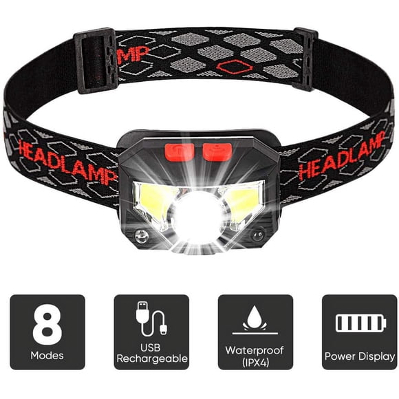 Headlamp Camping Gear Rechargeable LED Head Lamp with Red Light