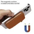 thumbnail image 5 of Dteck for MagSafe Wallet, Strong Magnetic Wallet for iPhone 15/14/13/12 Series,Magnetic Card Holder Wallet with Zipper Pocket for iPhone Wallet MagSafe with 4 Card Slots RFID Blocking, Brown, 5 of 7
