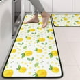 thumbnail image 2 of Kitchen Rugs Sets Of 2,Small Yellow Lemon Fruits GreenLeaves Pattern Anti Fatigue Kitchen Mat Rugs Non Slip Washable,Decorative Kitchen Floor Mats for Kitchen,Sink,Laundry,17"x47"+17"x47", 2 of 5